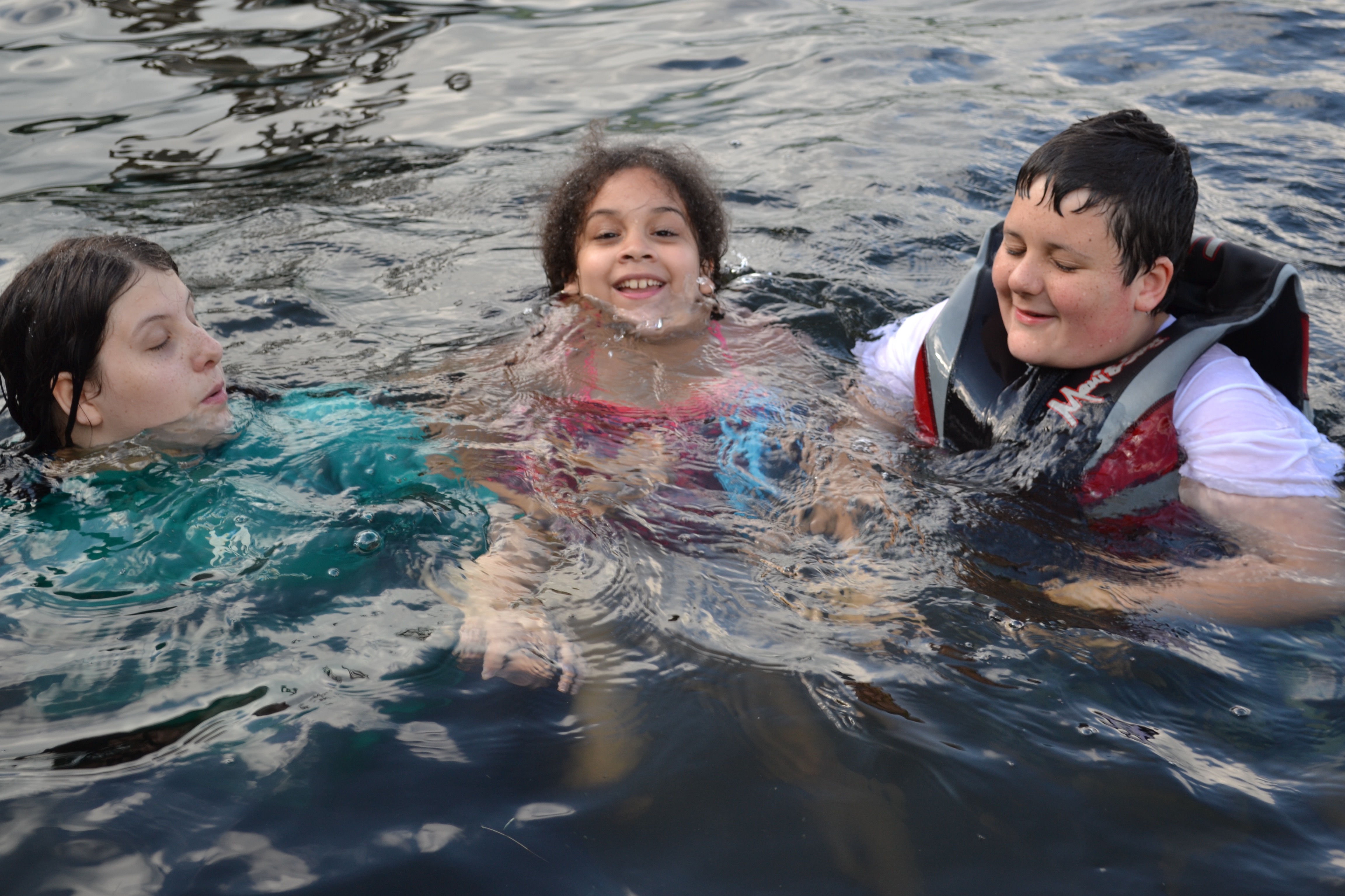 kids enjoying swimming area at Camp Lawroweld