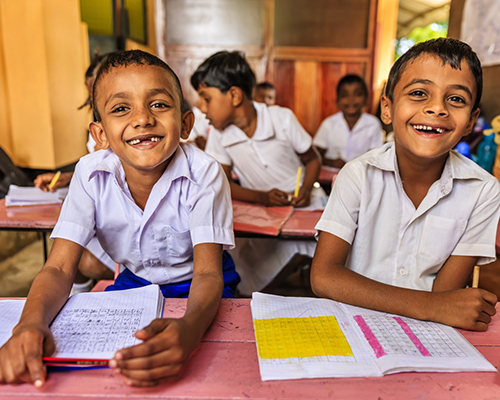 stock photo of young Sri Lankan students