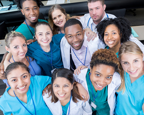 nursing and medical student stock photo