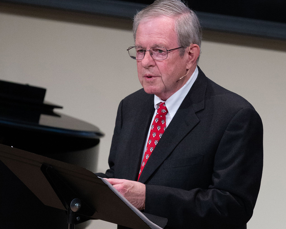 Charles Stoddard, a banker, philanthropist and founder of Grand Angels, spoke on the topic of service at the Celebration of Community Engagement, photo credit Julia Viniczay