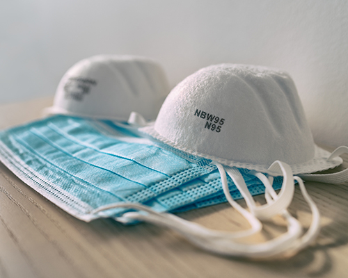 PPE masks stock photo