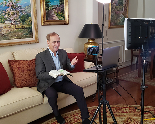 Robert Costa records from home