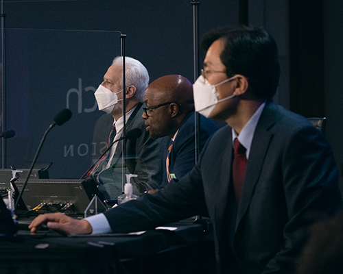 Three North American Division officers