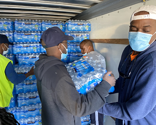 Oakwood University Church water bottle drive