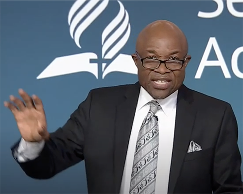 On Sabbath, Oct. 30, 2021, NAD president G. Alexander Bryant preaches during the worship service of the NAD Year-End Meeting. Screenshot