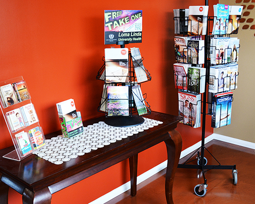 Countertop displays, racks and carousels offer visitors a choice of gospel literature free of charge through the Literature Ministry