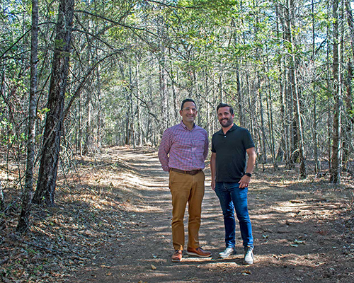 Pacific Union College professor Scott Butterfield with St. Helena High School principal