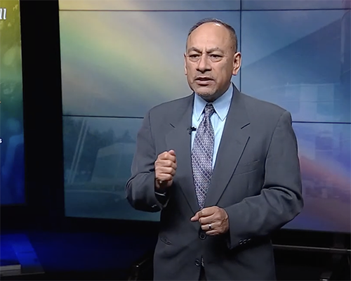 Jorge Ramirez, undersecretary of the North American Division, shares via video recording the history of Adventist mission work in the western U.S. Screenshot of livestream