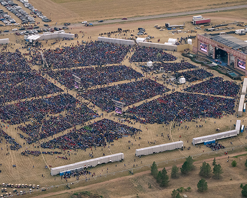 2024 photo taken from plane above the Pathfinder Camporee in Gillette, Wyoming