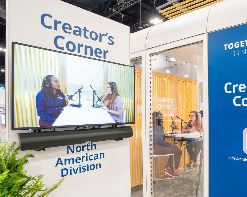 Podcasting studio shows ministries creating content.