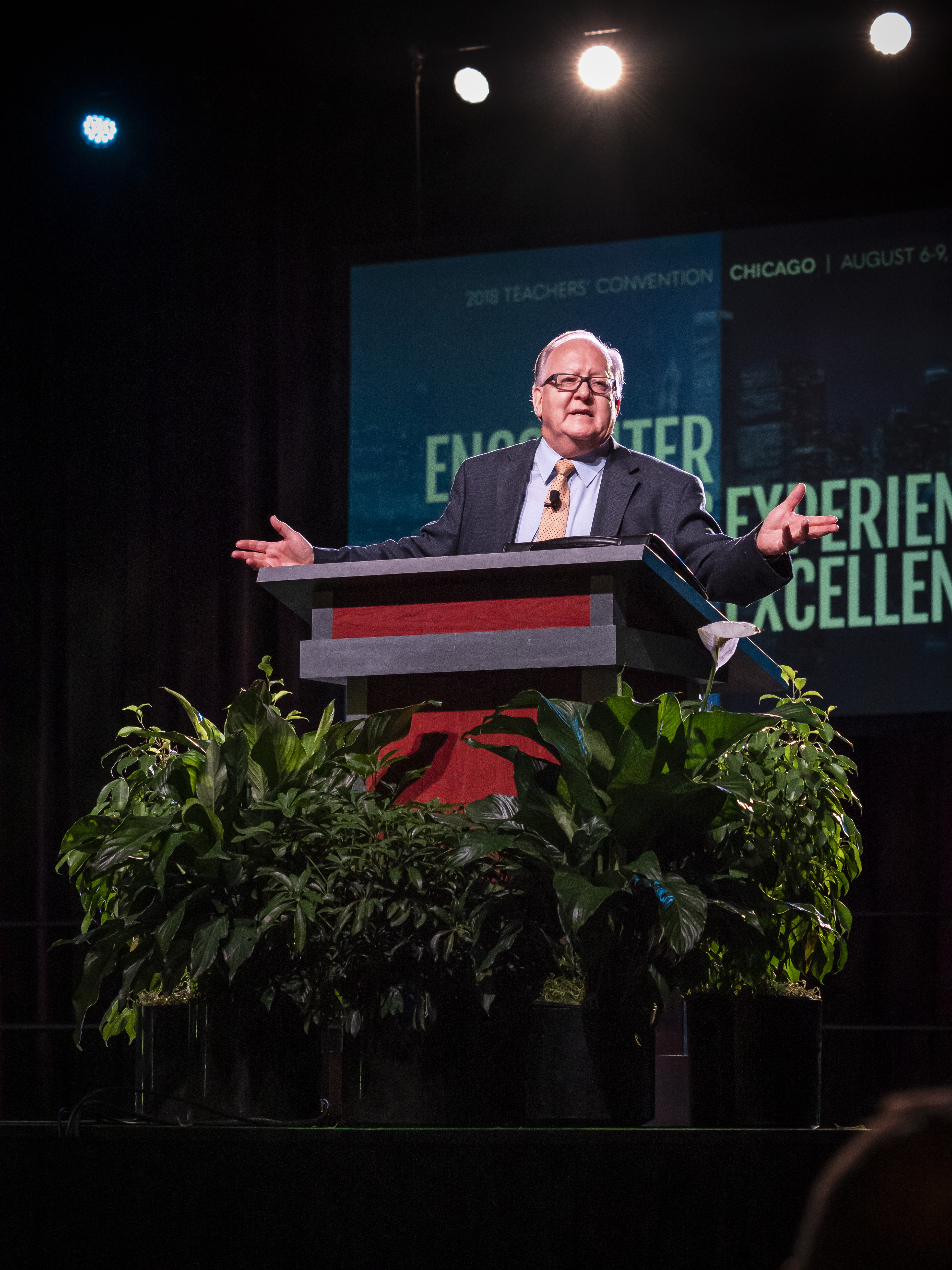 Dan Jackson, president of the North American Division, addresses attendees of the 2018 NAD Teachers’ Convention