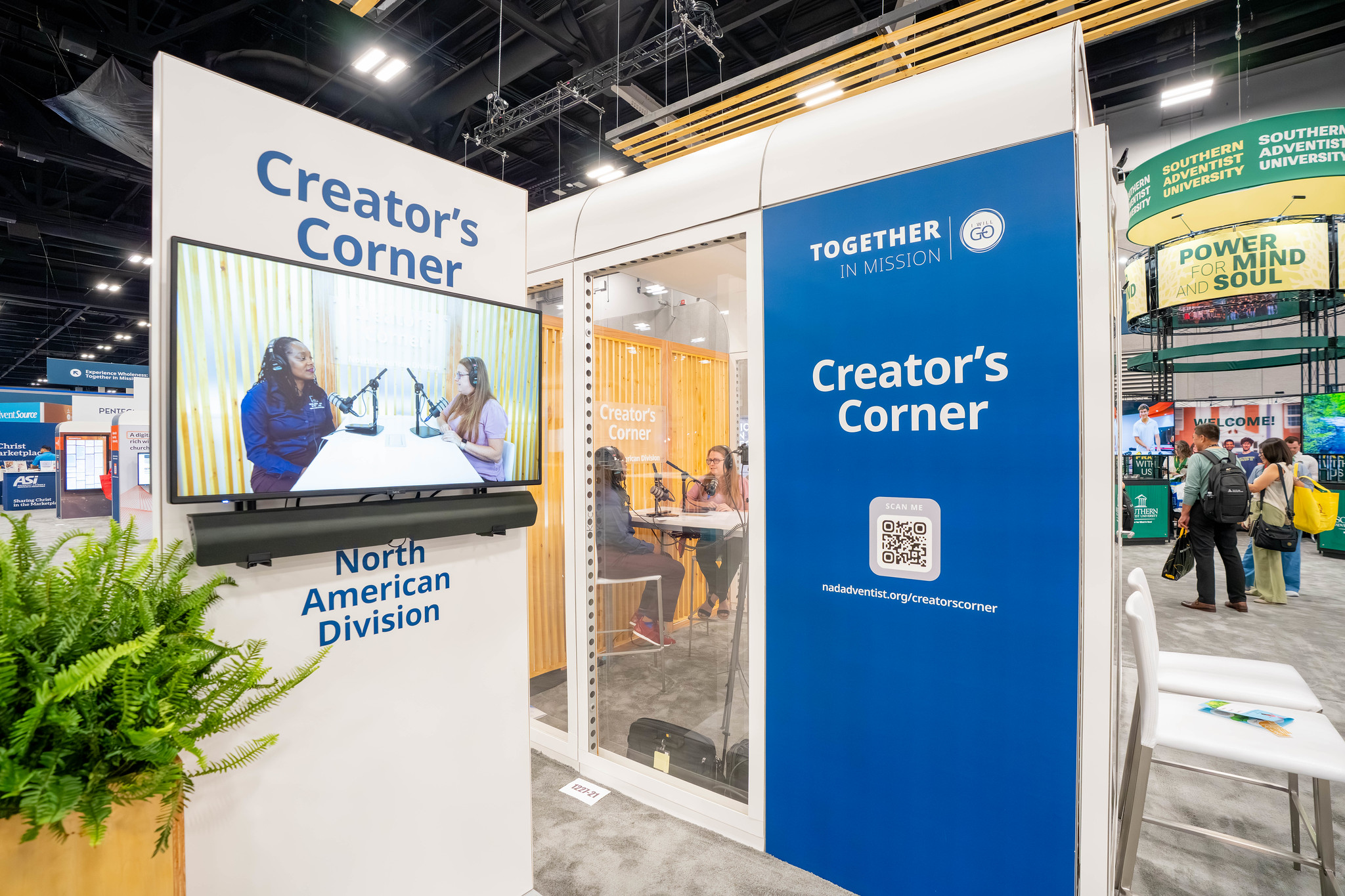 The Creator's Corner is shown in the exhibit hall of the GC Session.