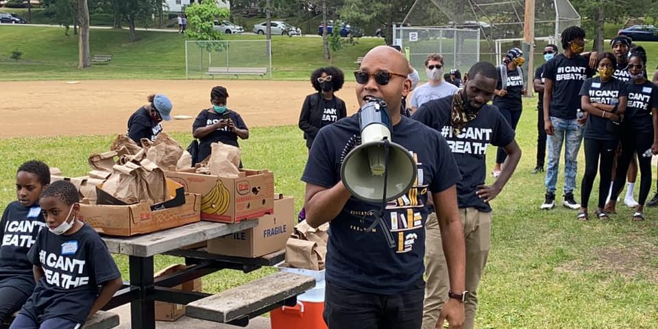 Minneapolis youth march with Abraham Henry