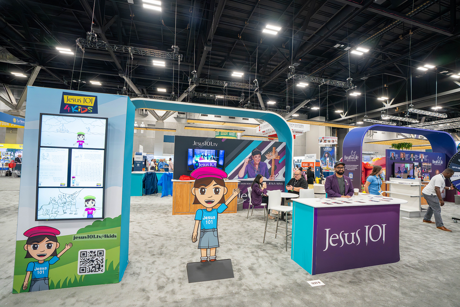 Full shot of the Jesus 101 booth