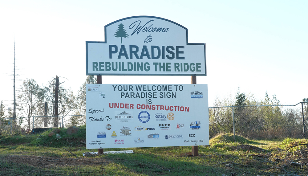 Paradise California sign