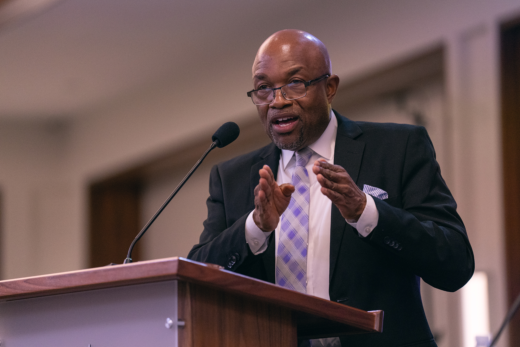 G. Alexander Bryant, NAD president, challenges leaders division-wide to higher service during his report on Friday, November 1, 2024, the opening day of the NAD Year-End Meeting. Photo: Pieter Damsteegt
