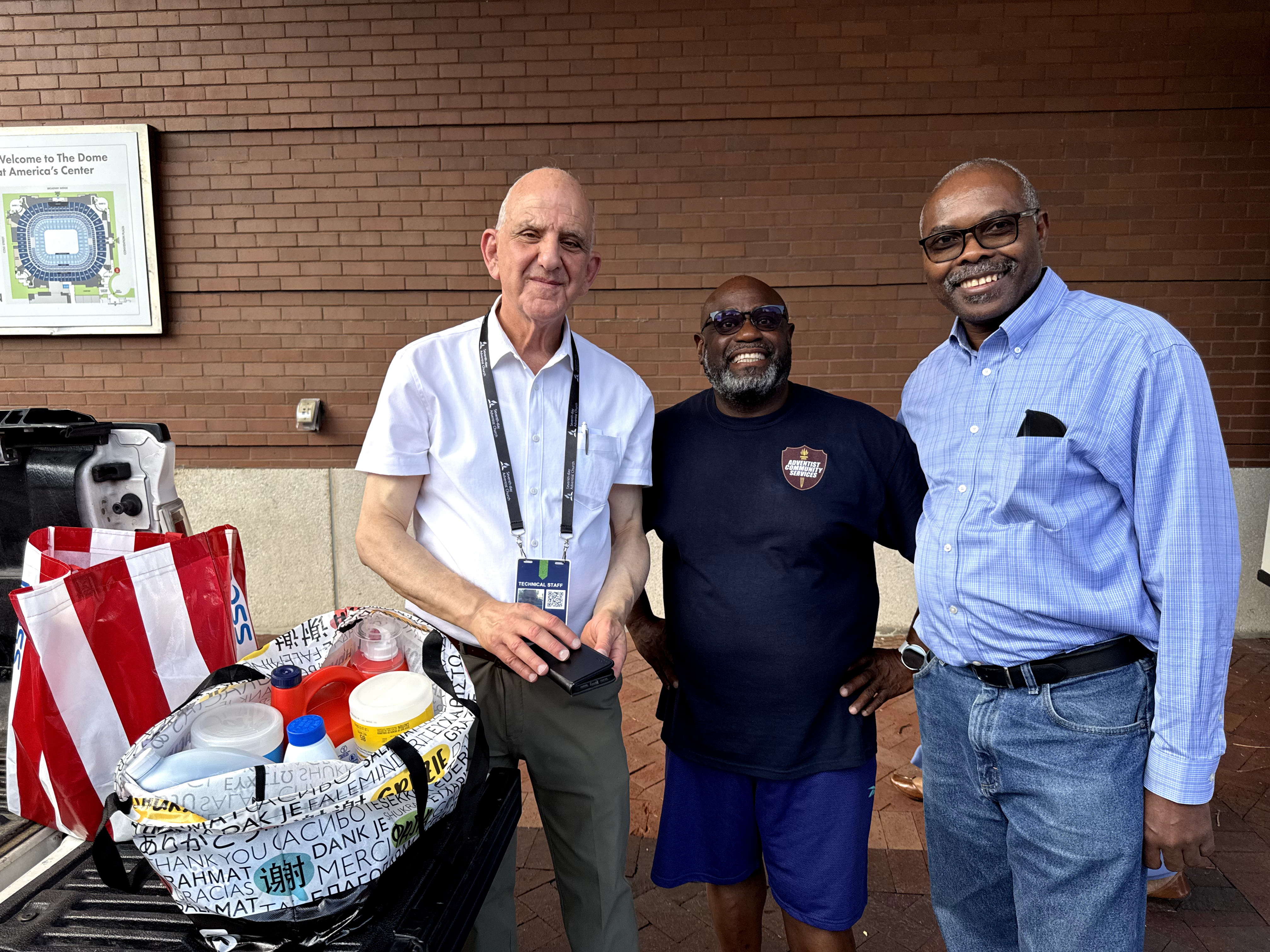 Church members help refugees by gather necessary supplies for them.