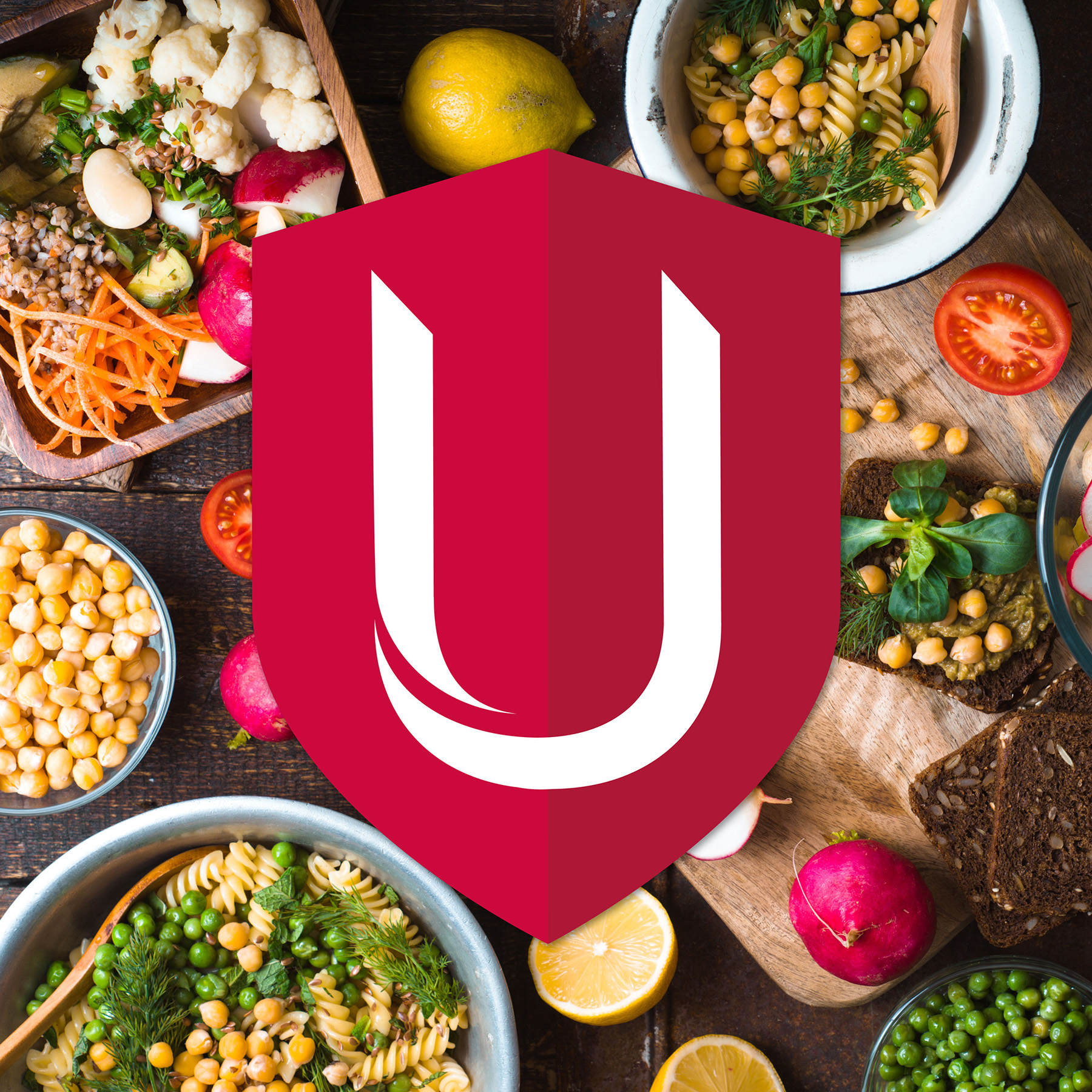 Union logo with food images surrounding it